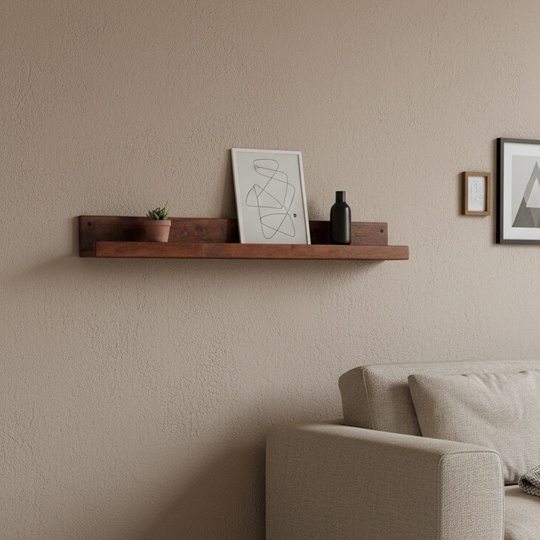 Factory wandplank bruin FSC-gerecycled hout 75 cm