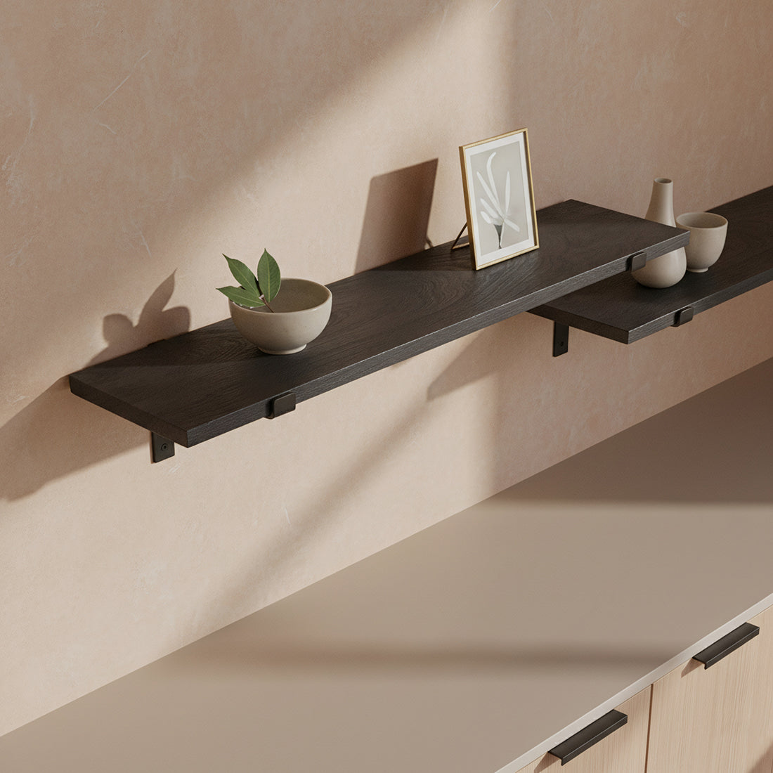 Factory wandplank zwart FSC-gerecycled hout 80 cm