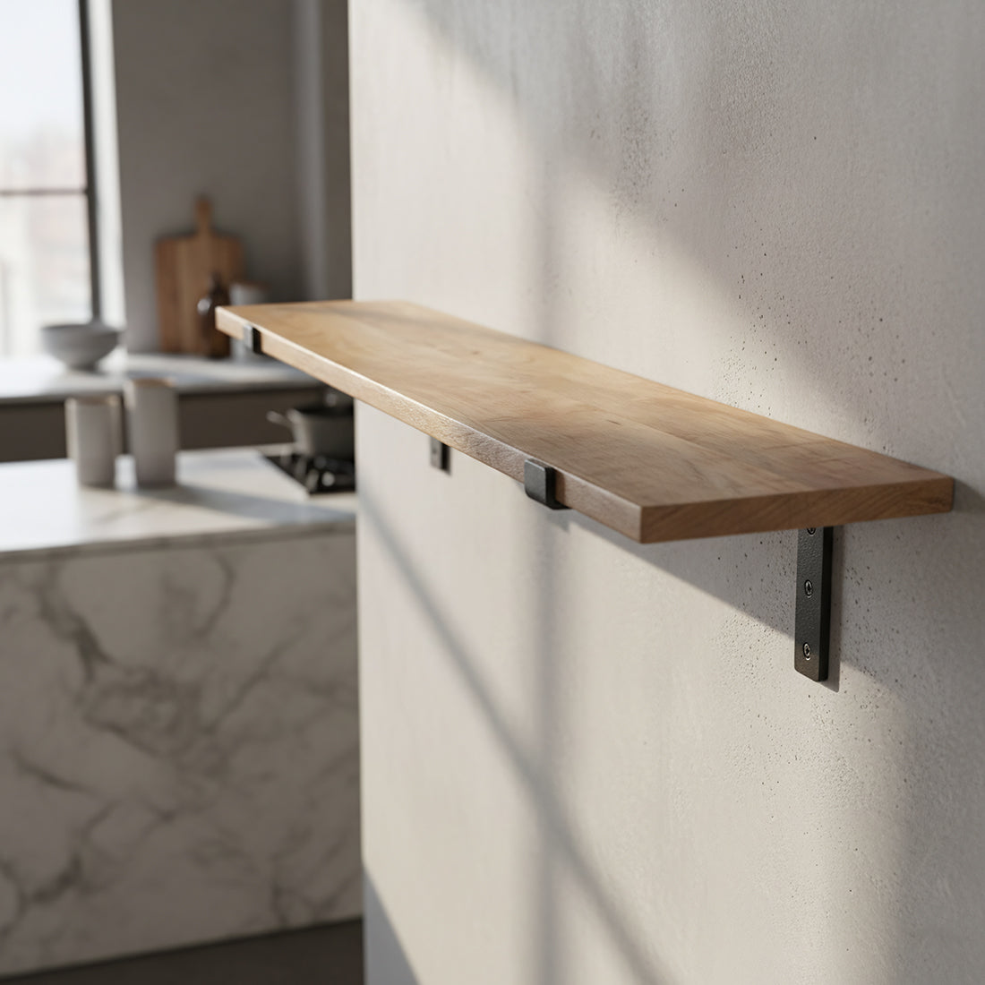 Mangohouten wandplank naturel 80 cm