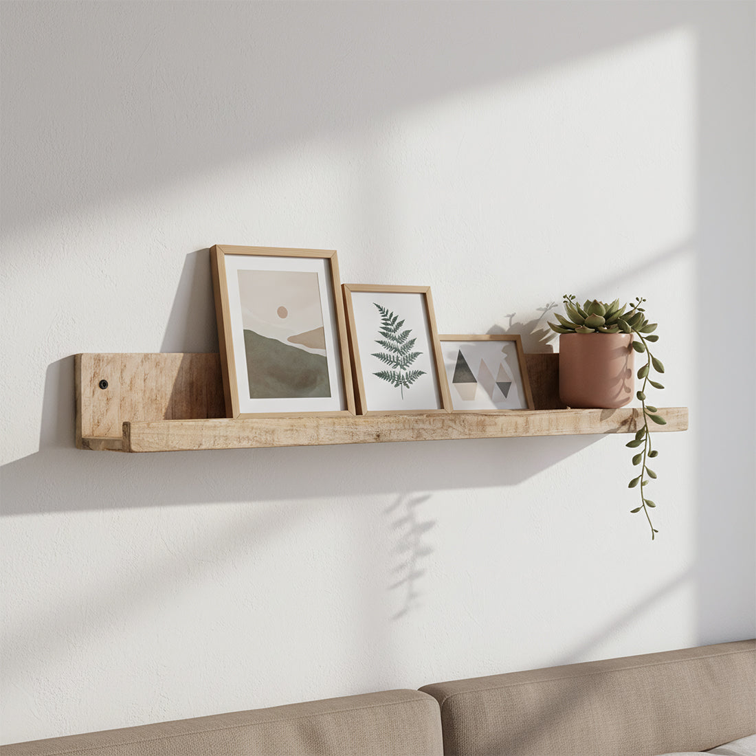 Mangohouten wandplank naturel 75 cm