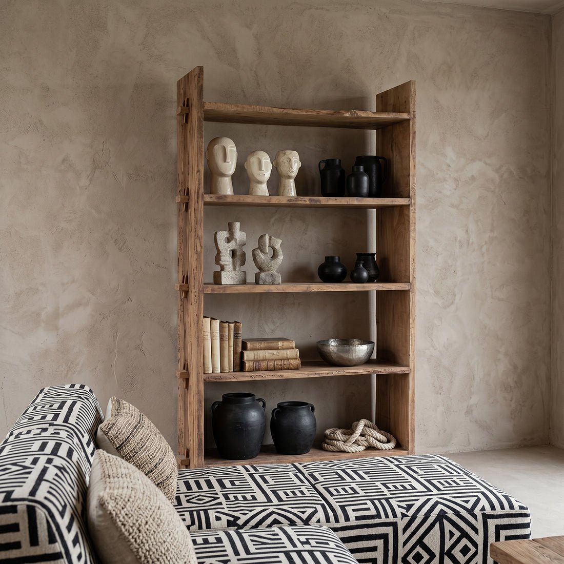Farmwood open kast FSC-gerecycled hout 100x37x180 cm