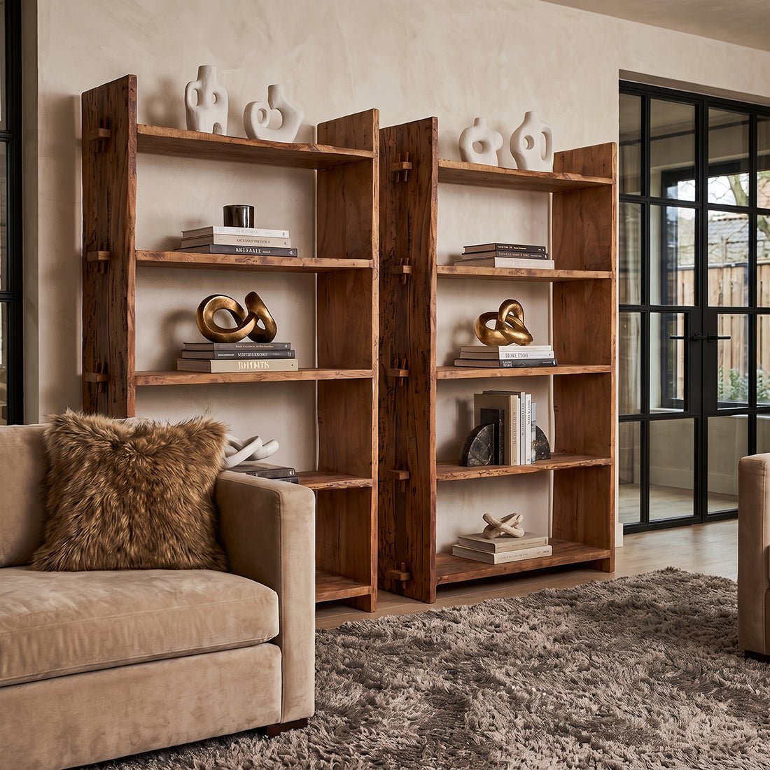 Farmwood open kast FSC-gerecycled hout 100x37x180 cm
