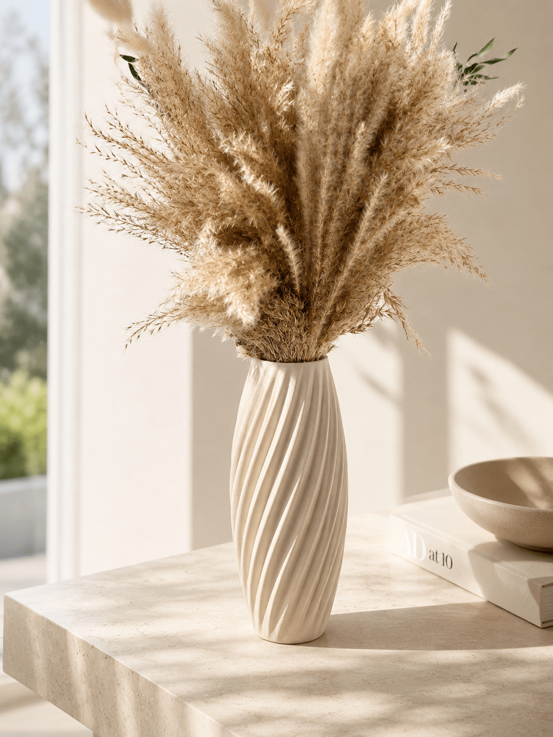 Pampas vaas gedraaid design 20 cm