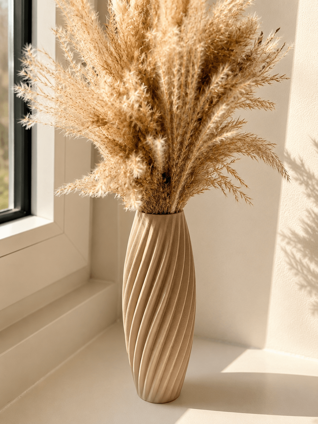 Pampas vaas gedraaid design 20 cm