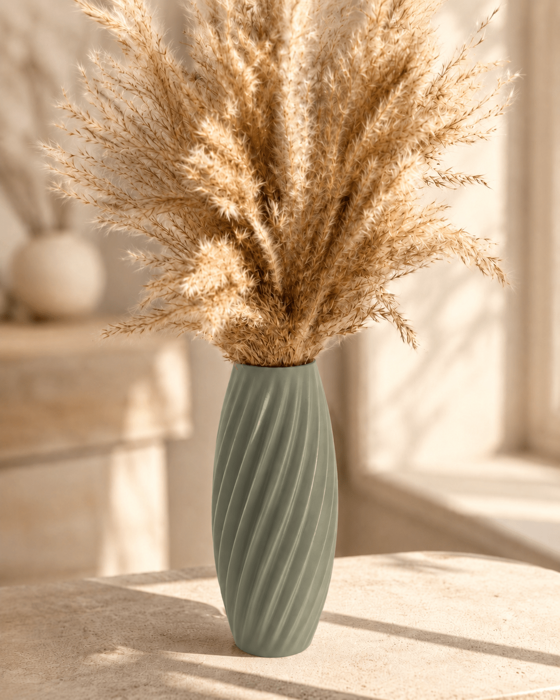 Pampas vaas gedraaid design 20 cm
