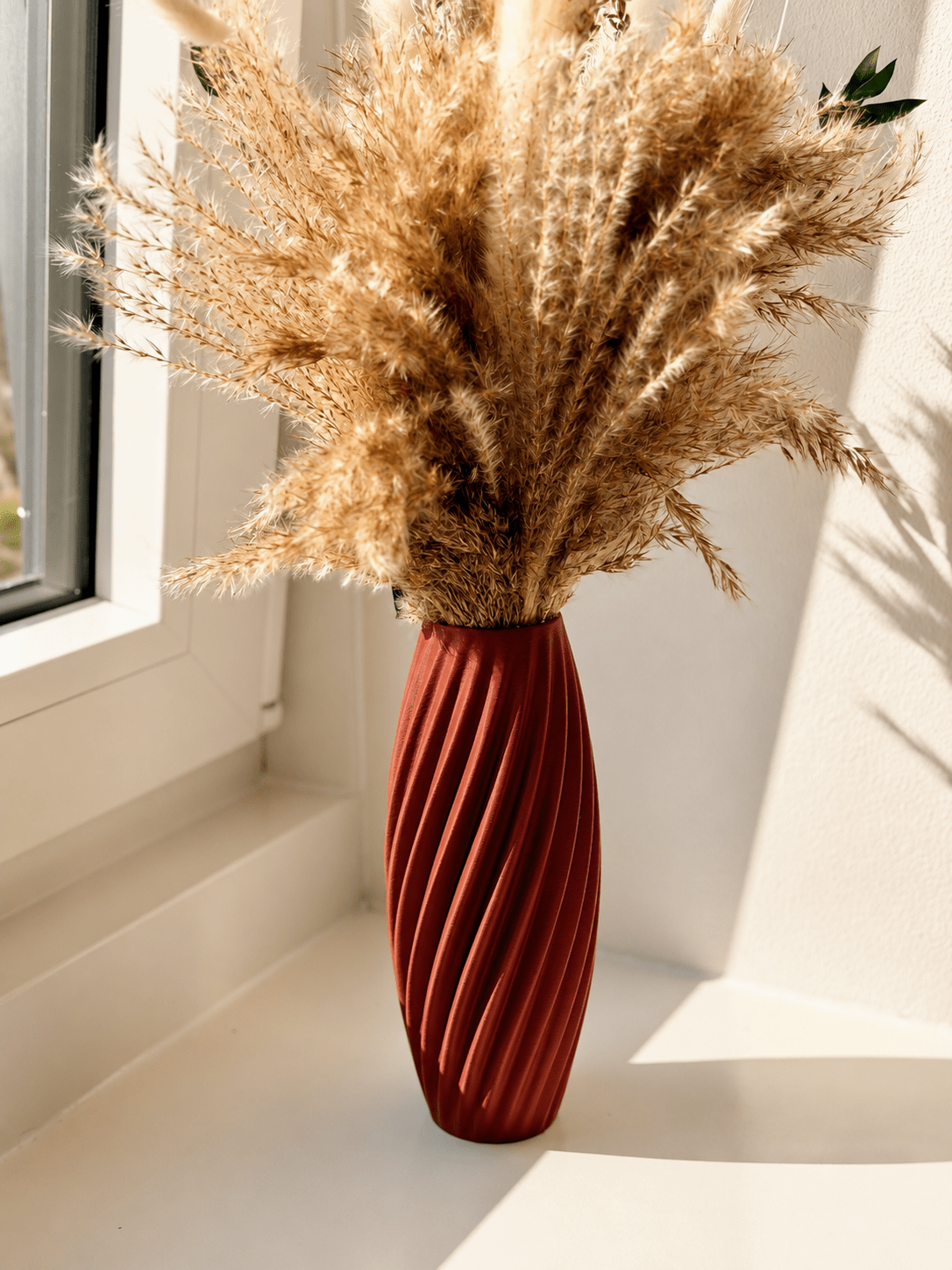 Pampas vaas gedraaid design 20 cm