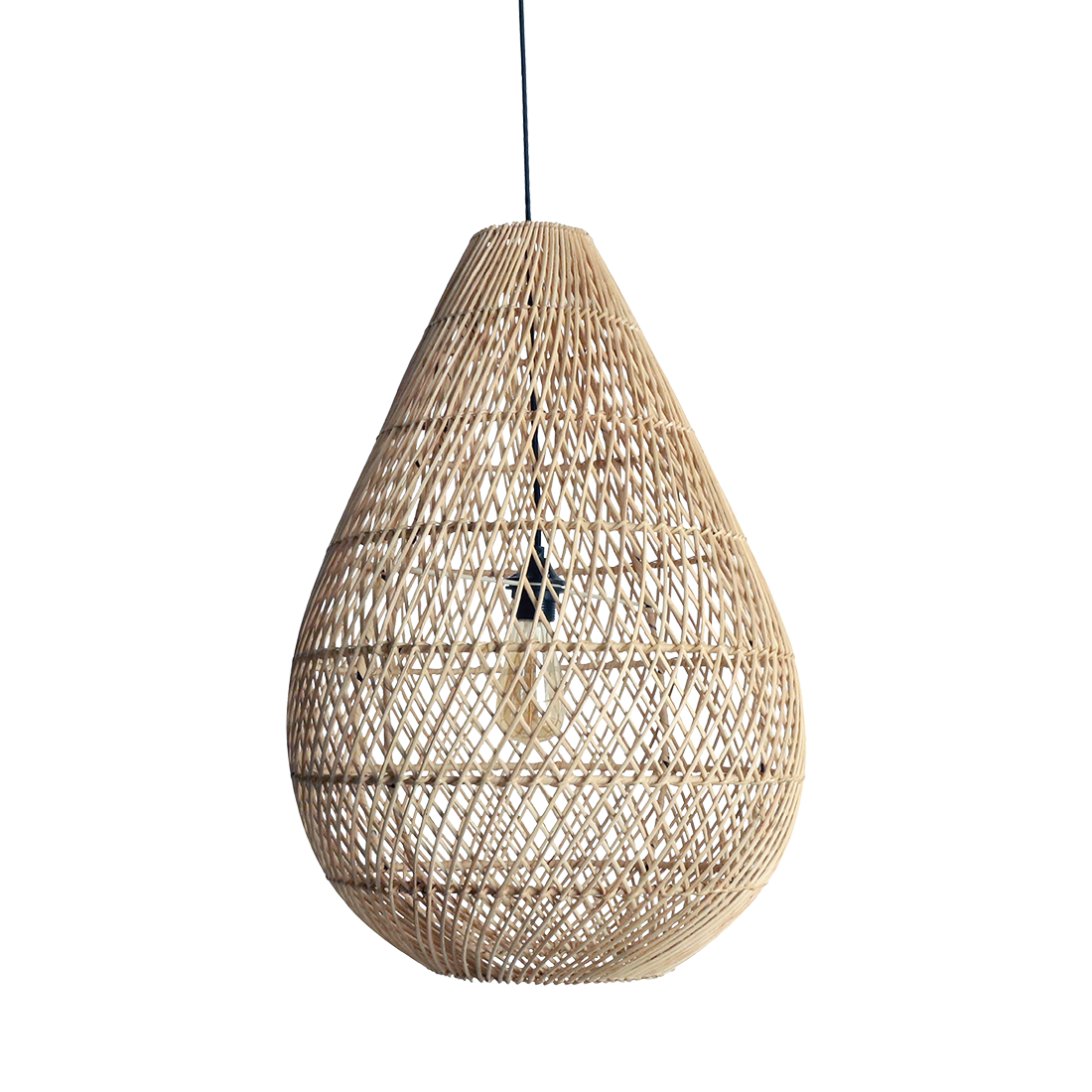 Maze rotan hanglamp druppelvorm 45x65 cm