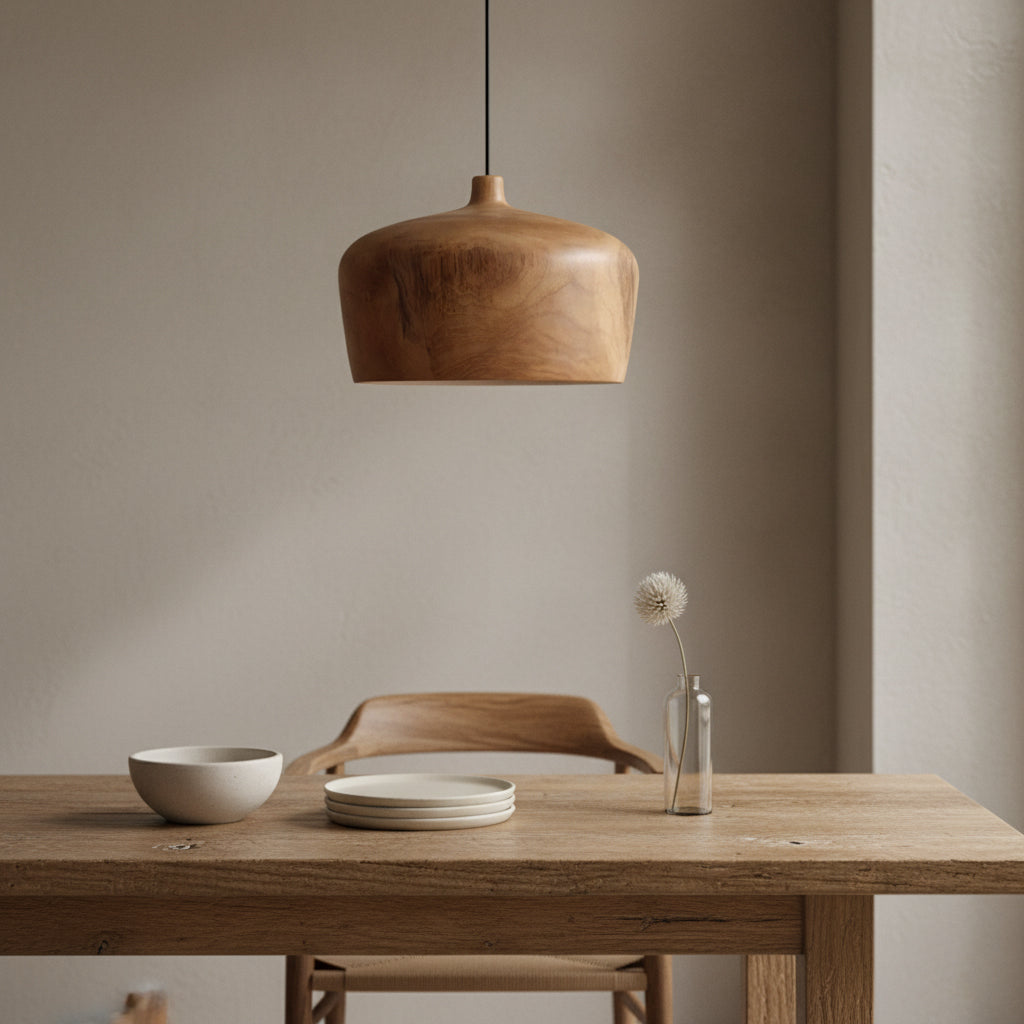 Sirocco Dome teakhouten hanglamp Ø30 cm