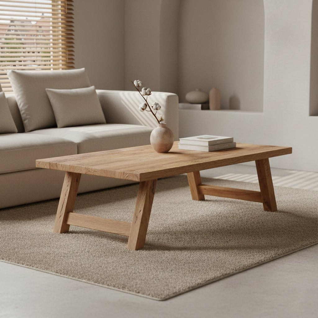Farmwood rechthoekige salontafel FSC-gerecycled hout 140x65 cm