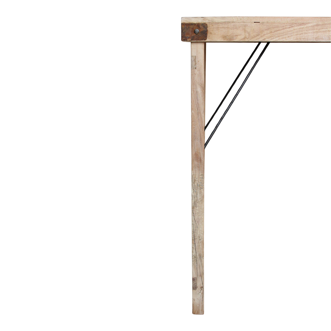 Limewash inklapbare bartafel FSC-gerecycled hout 170x60 cm