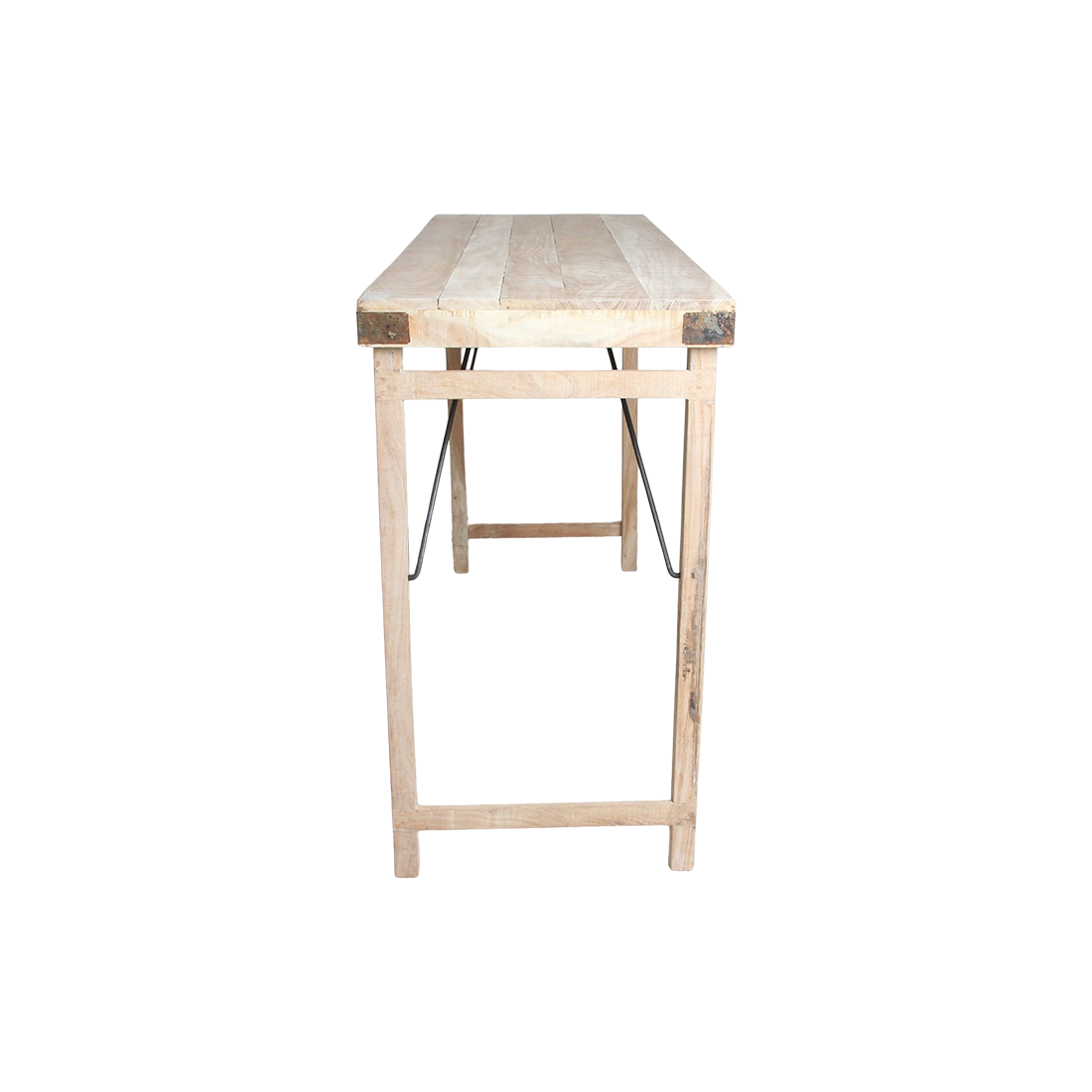 Limewash inklapbare bartafel FSC-gerecycled hout 170x60 cm