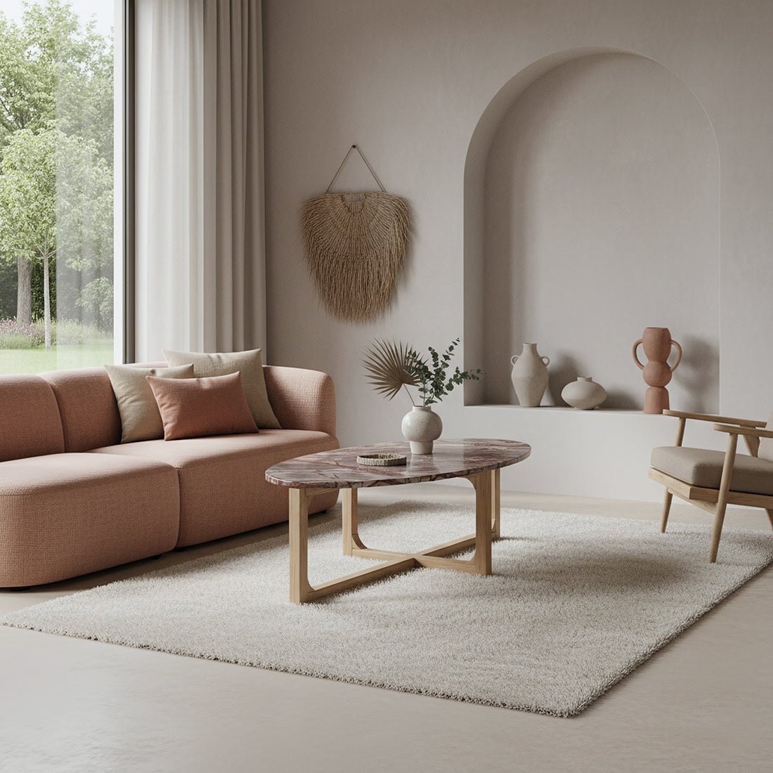 Bizar marmeren salontafel ovaal 120x60 cm