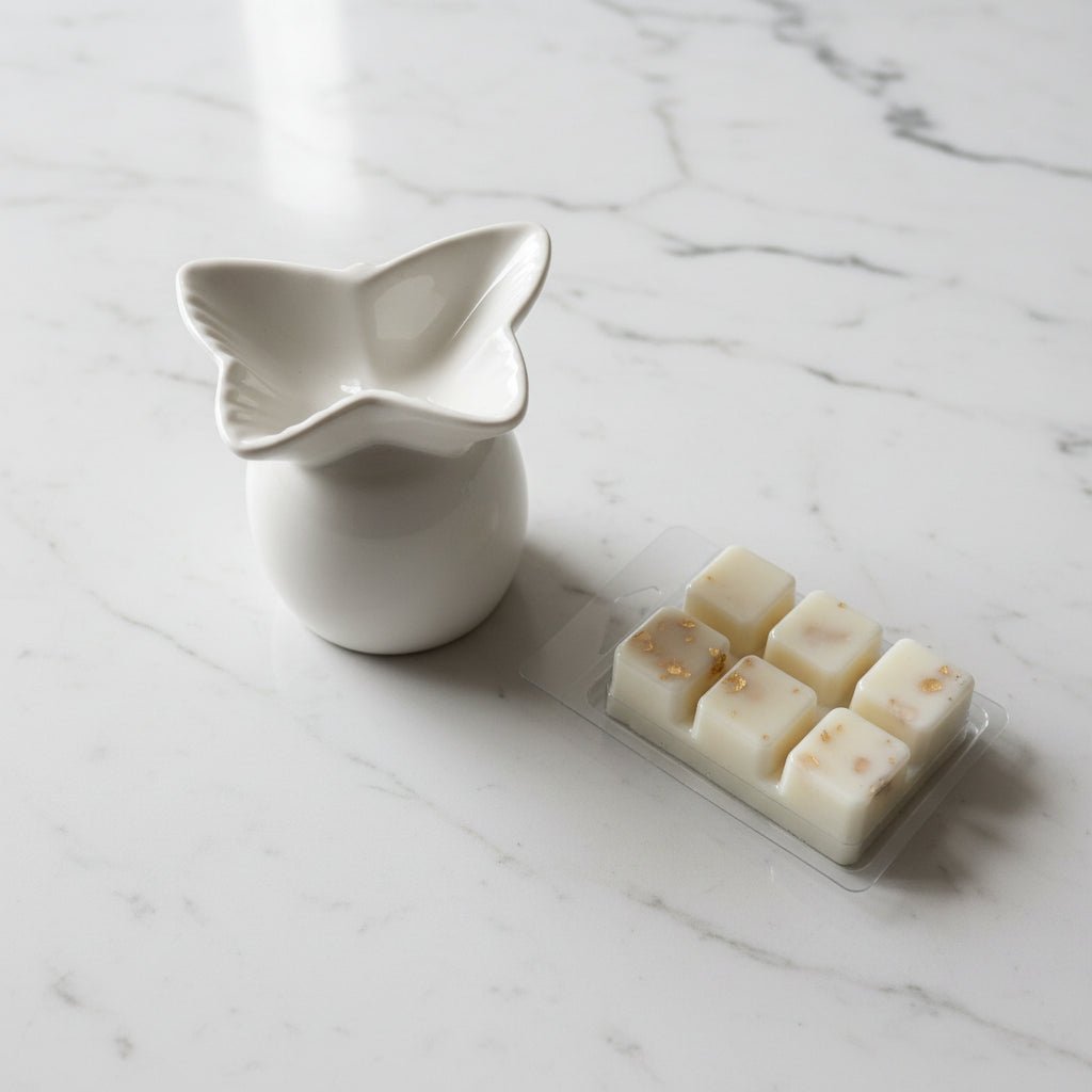 Amber Élégance geschenkset met wax melts vol bergamot, jasmijn en zachte musk