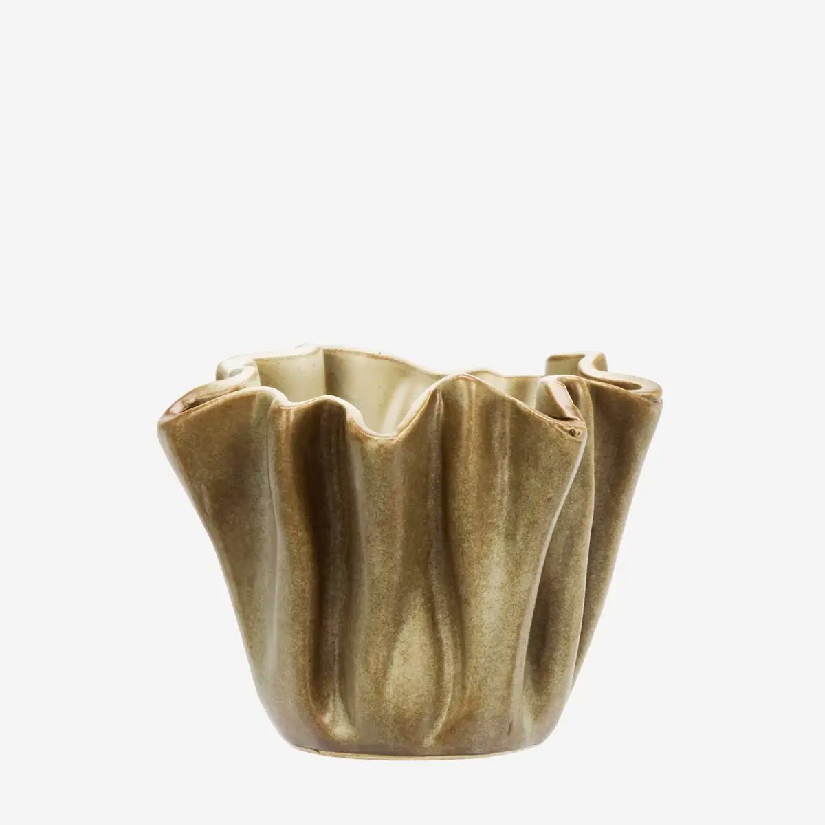 De vloeiende lijnen en zachte rondingen geven het ontwerp een luchtige uitstraling en maken deze bloempot tot een decoratief object