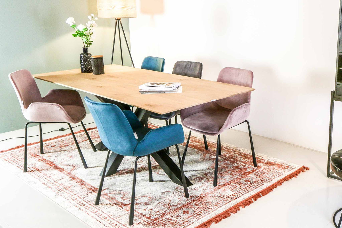 Giovane eettafel eiken matrixpoot 160-260 cm