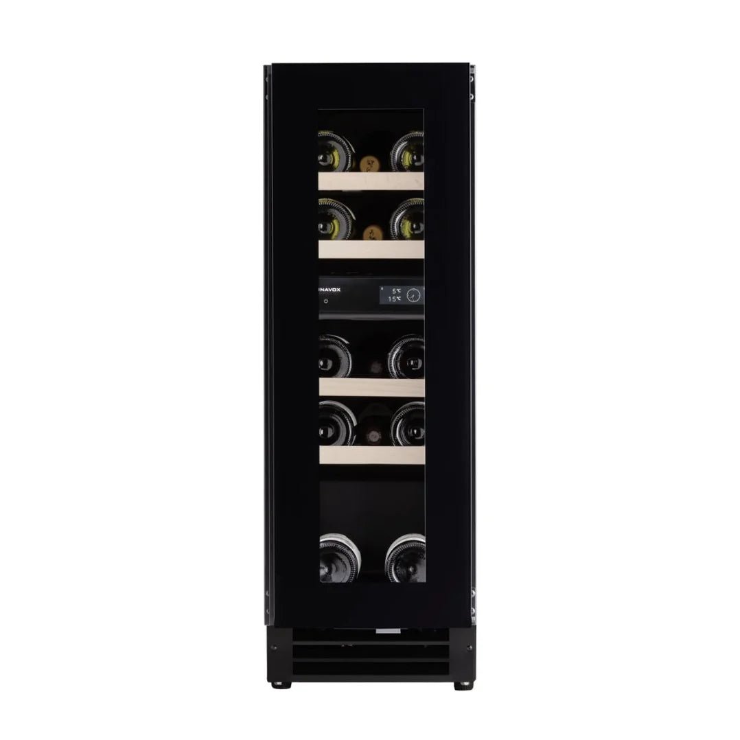 Wijnklimaatkast zwart met 2 zones. Geschikt voor 17 flessen met Touchscreen display voor bediening + Wifi functie. Dunavox flow.