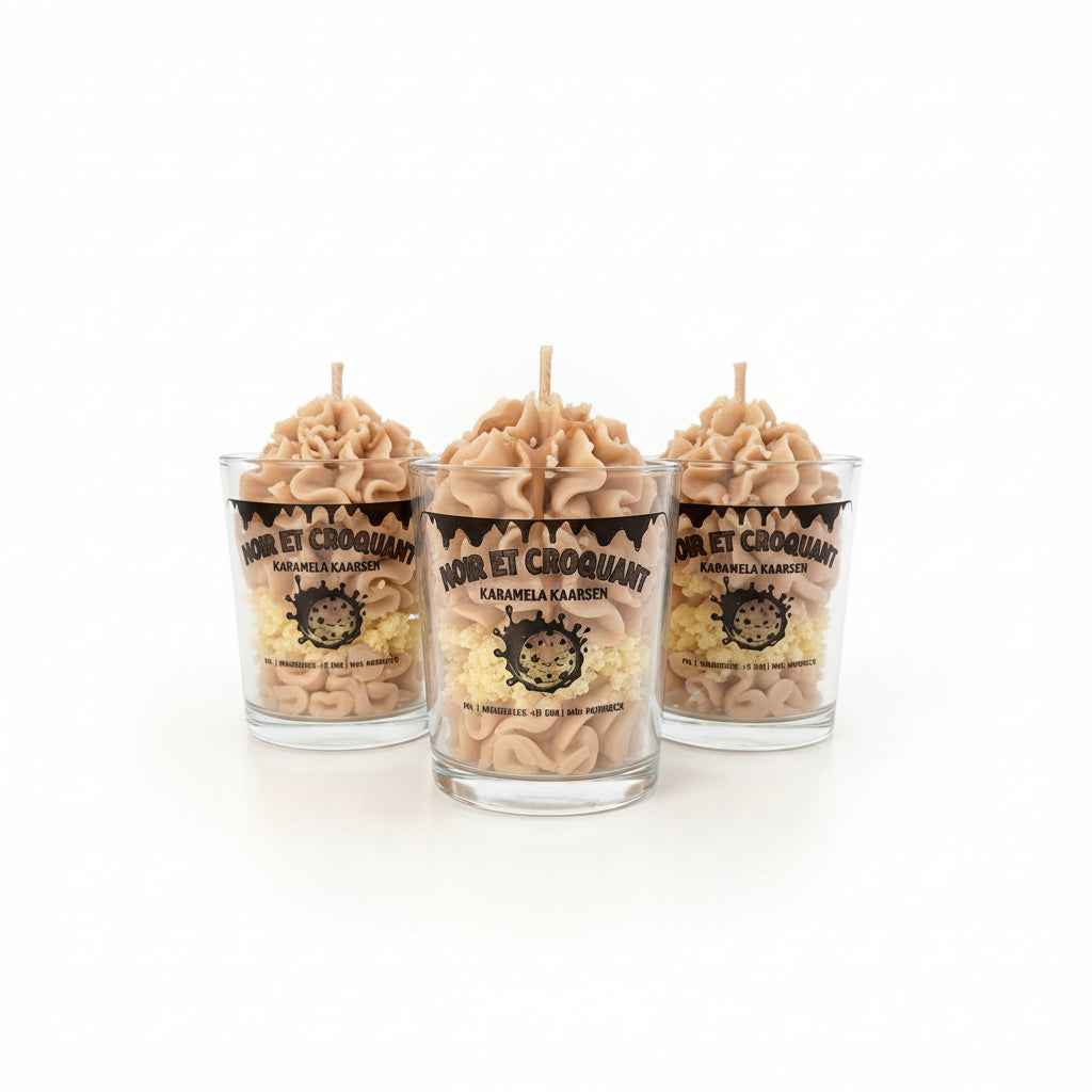 Noir et Croquant cookie geurkaars met een hart van cookie dough en romige musk
