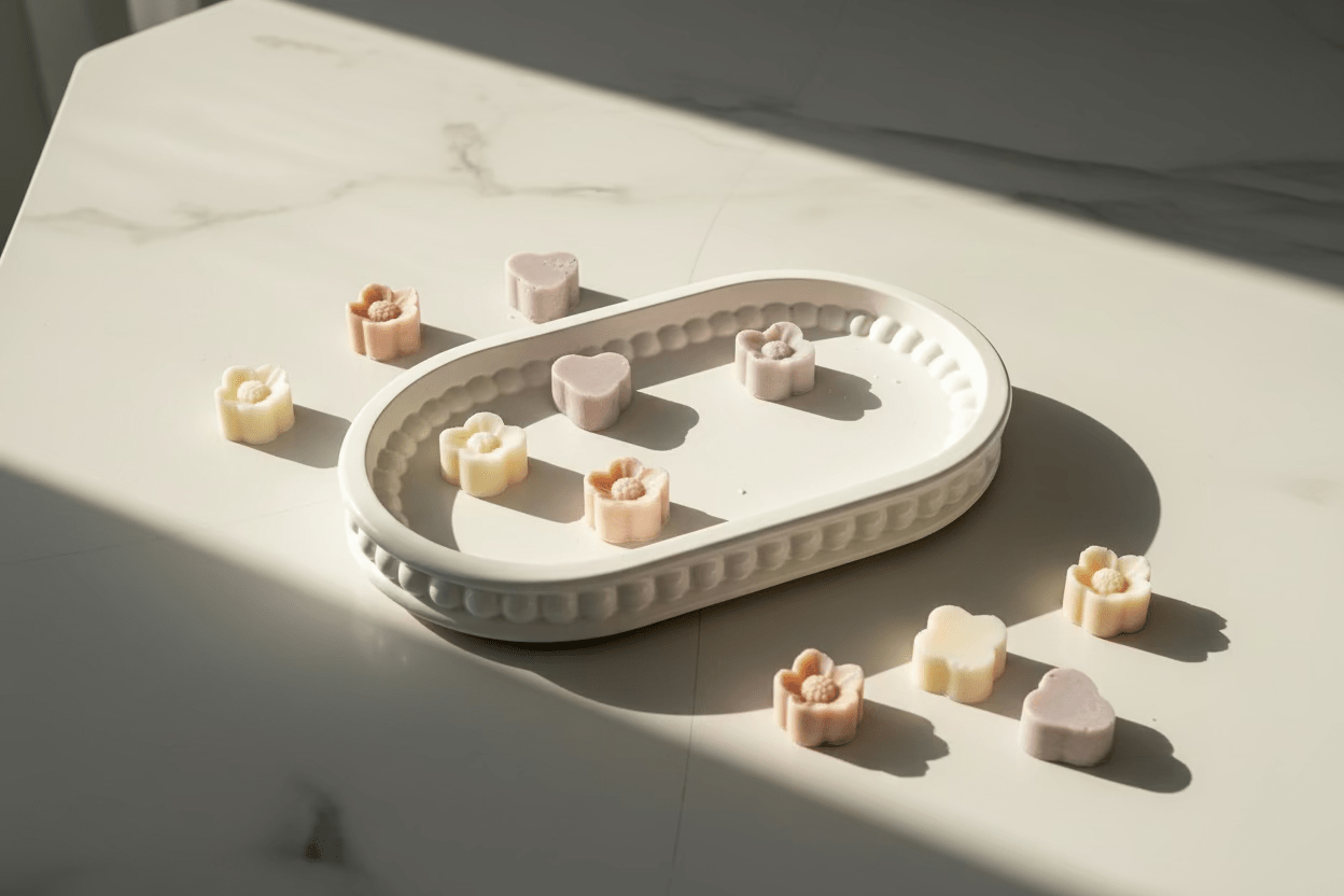 Pearl Oval Tray – Handgemaakte decoratieve kaarshouder