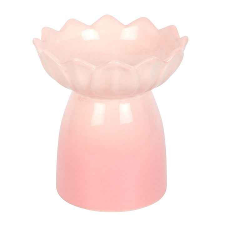 Pink Water Lily Glow wax melt brander met zachte roze tint en delicaat bloemdesign