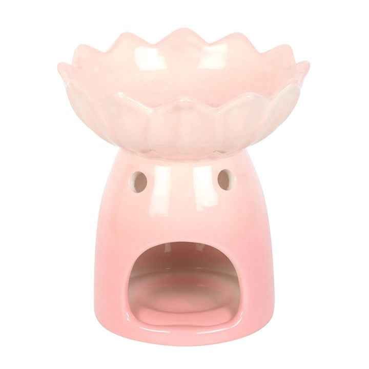 Pink Water Lily Glow oliebrander van hoogwaardig keramiek, geschikt voor geurolie en wax melts