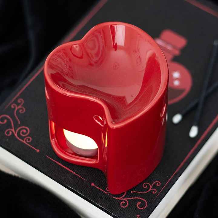 Rode Hart Aroma Brander & Wax Warmer – Keramische Geurbrander