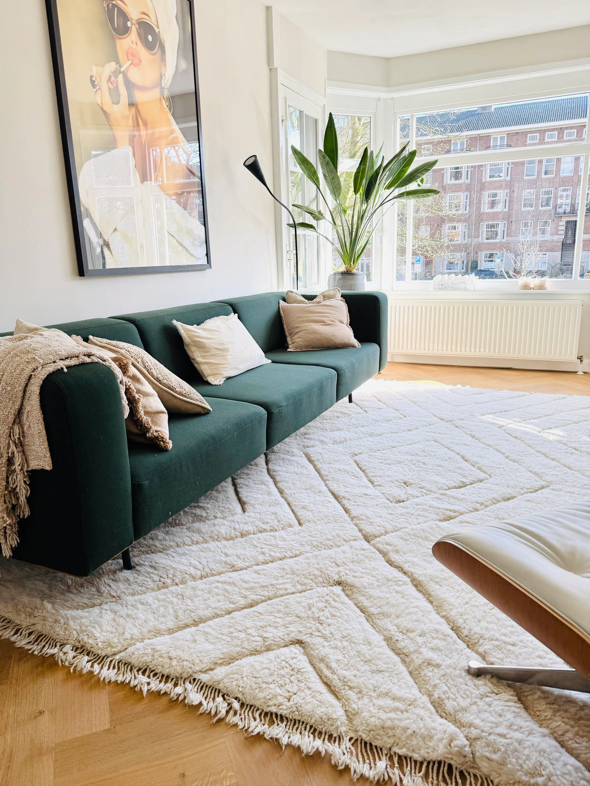 Biha wit vloerkleed pluizig geweven