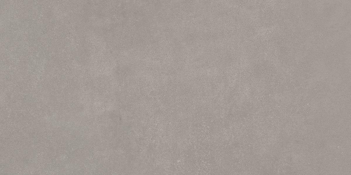 Taupe vloertegel met betonlook en een egaal, mat oppervlak.