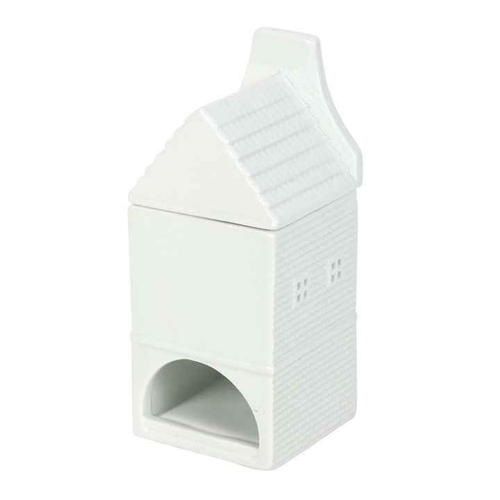 White Nordic House Oil Burner & Wax Warmer – Keramische Aromabrander voor Geuroliën & Waxmelts