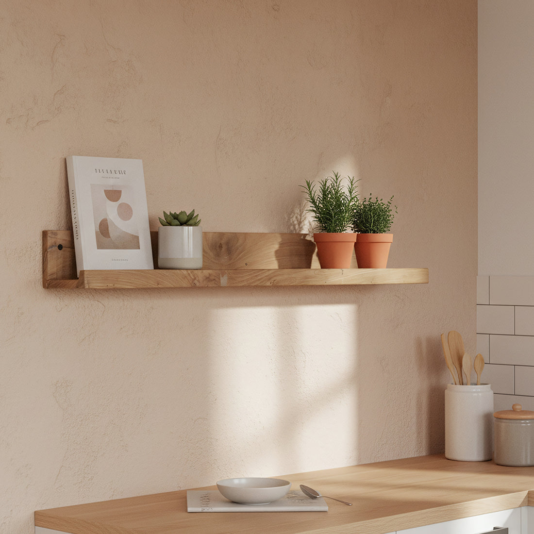 Elements teakhouten wandplank 75 cm