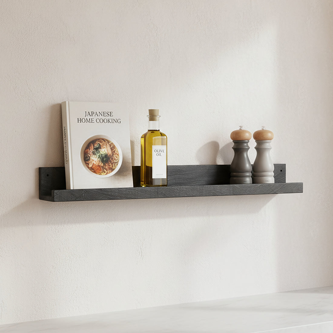 Factory wandplank zwart FSC-gerecycled hout 75 cm