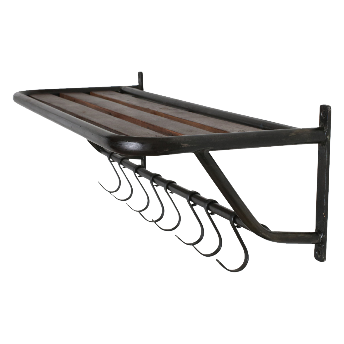 Factory wandkapstok met hoedenplank FSC-gerecycled hout 84 cm