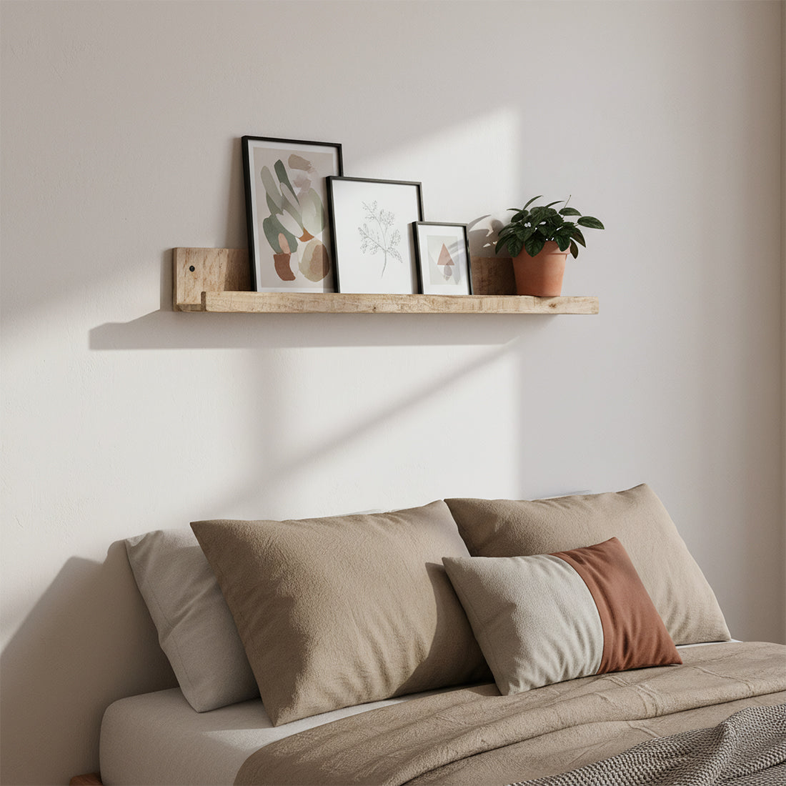 Mangohouten wandplank naturel 75 cm