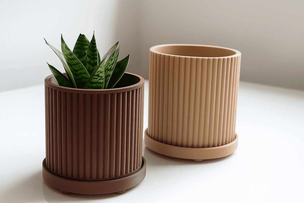 Arcadia plantenpot binnen geribbeld klein tot groot