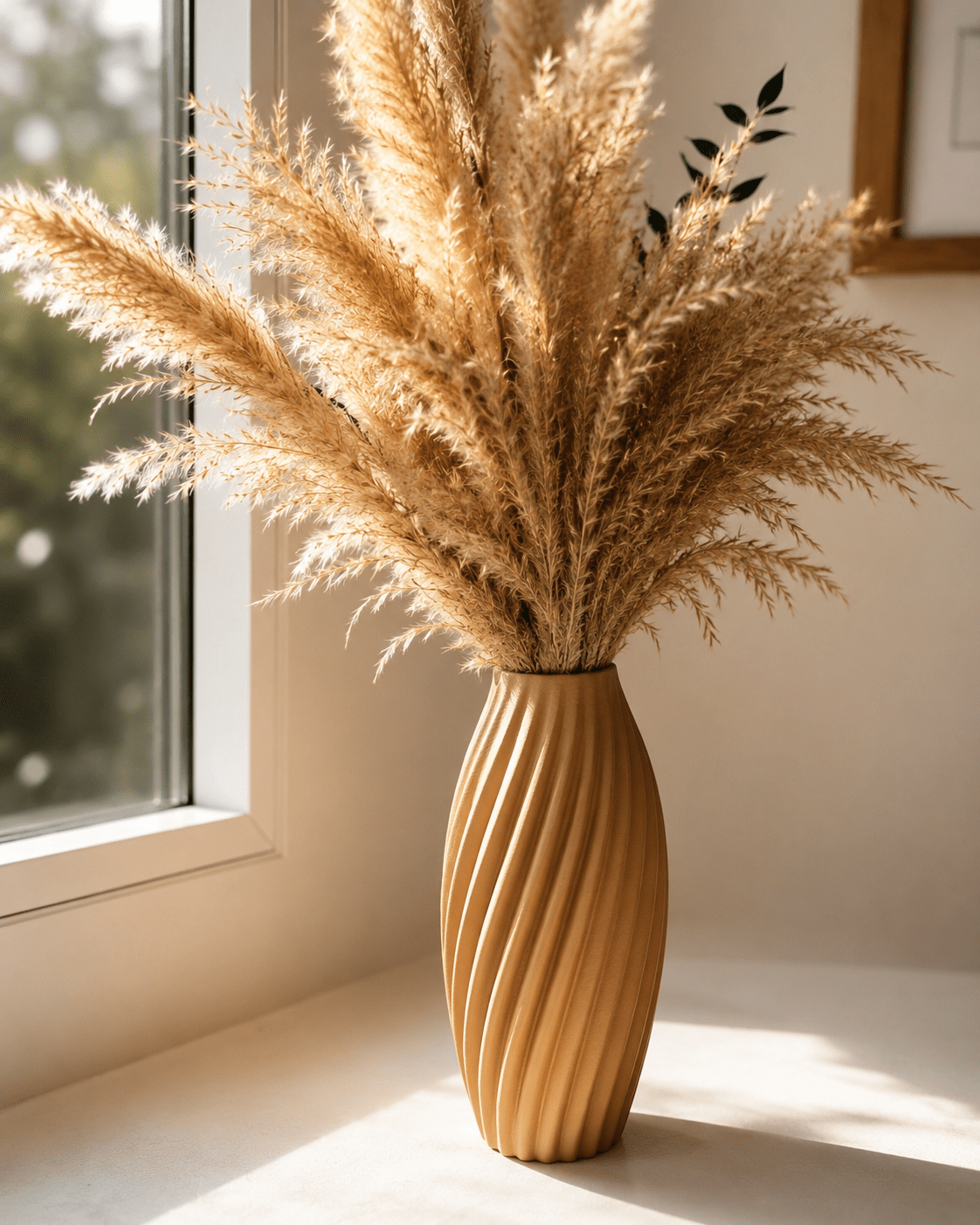 Pampas vaas gedraaid design 20 cm