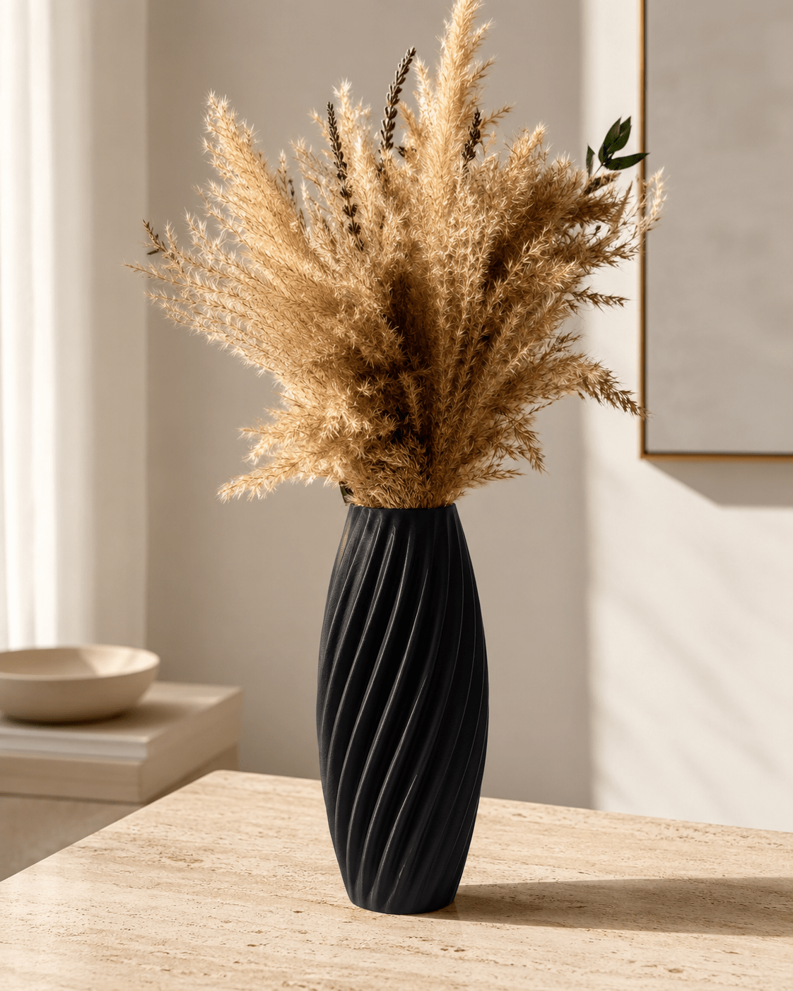 Pampas vaas gedraaid design 20 cm
