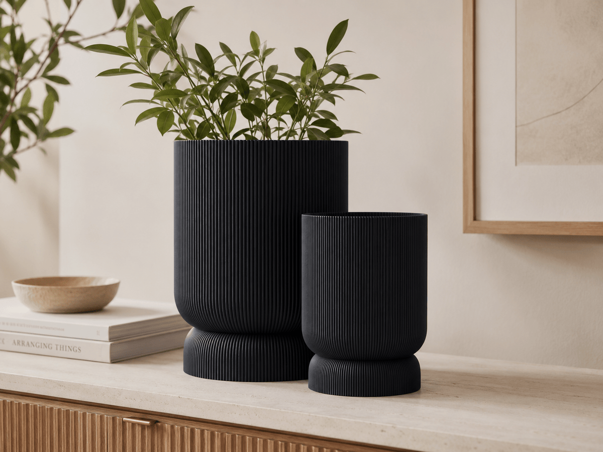 Twister plantenpot binnen met wateropvangschaal 12-19 cm