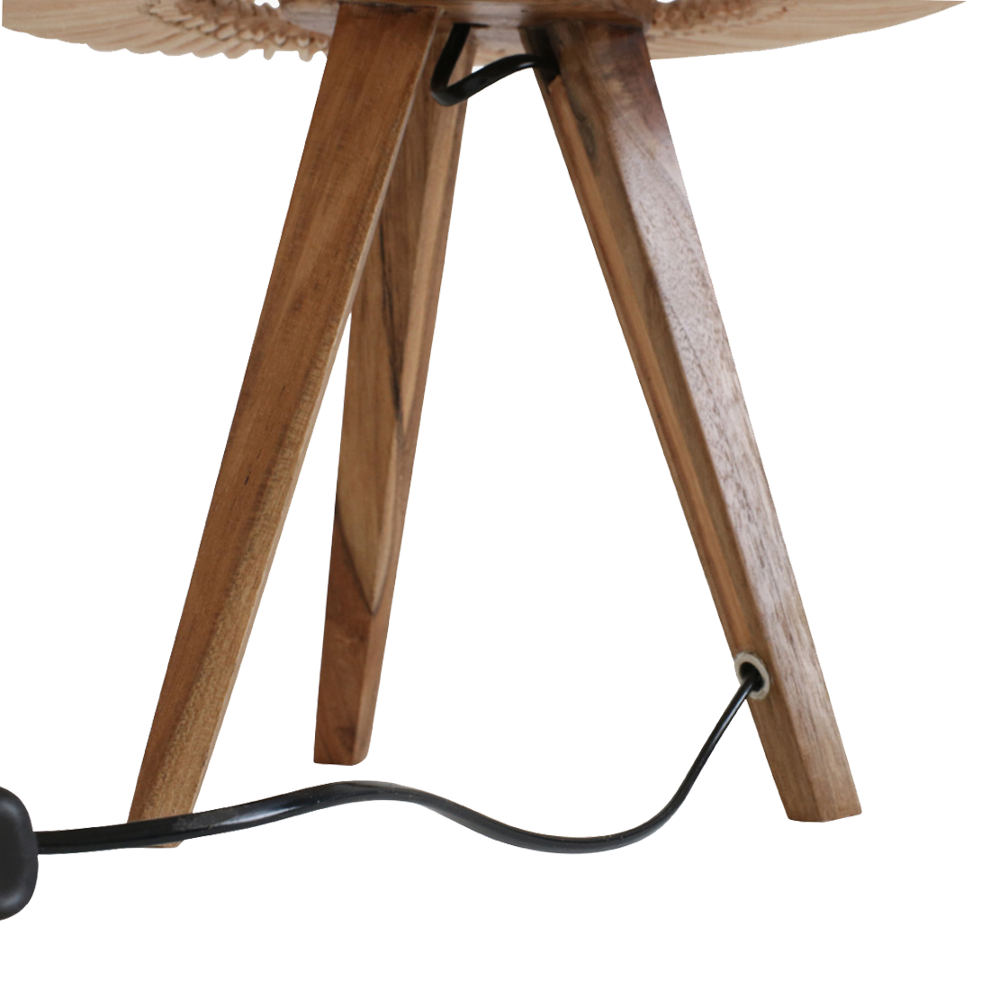 Maze rotan tafellamp op houten driepoot 42 cm hoog
