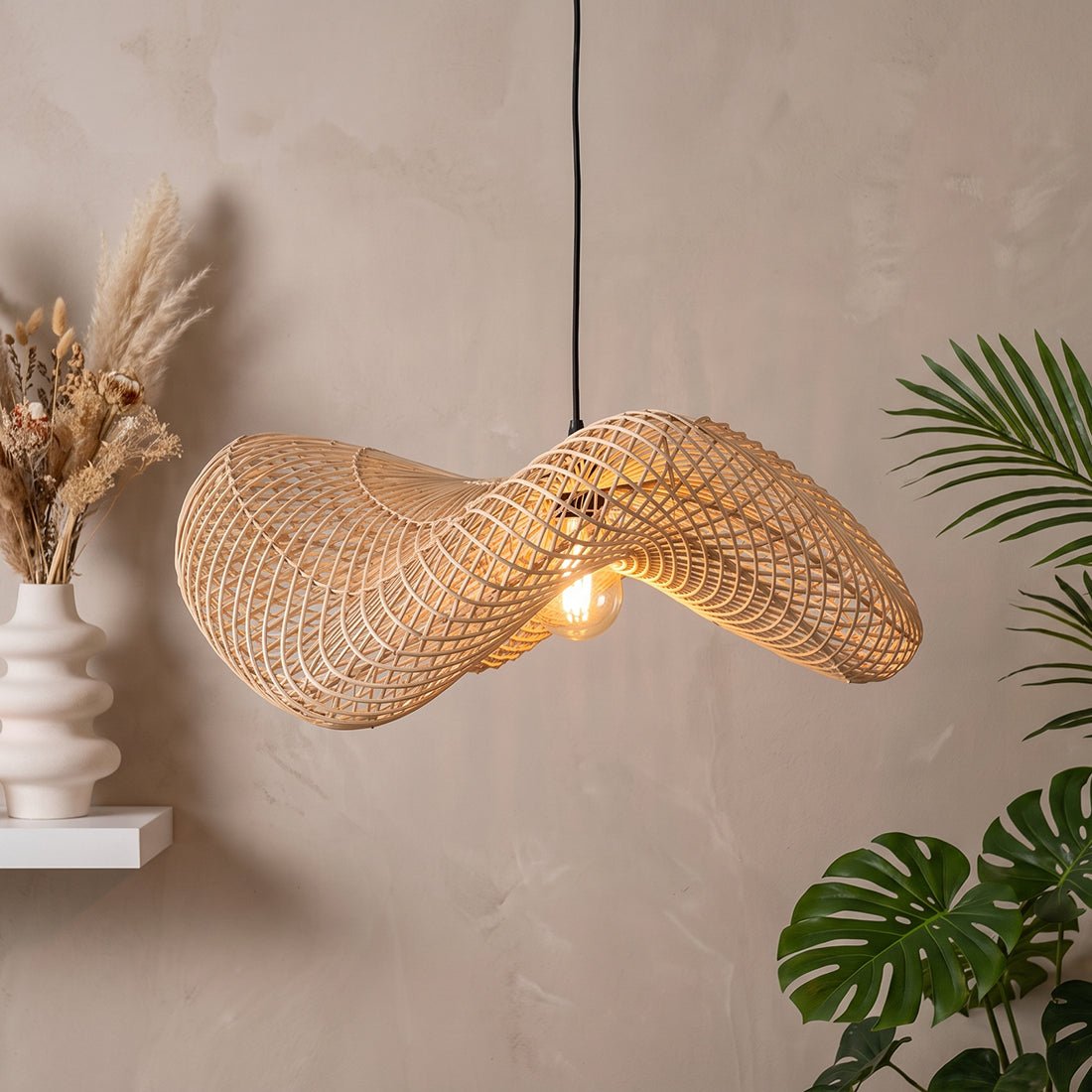 Wave rotan hanglamp naturel Ø71-115 cm