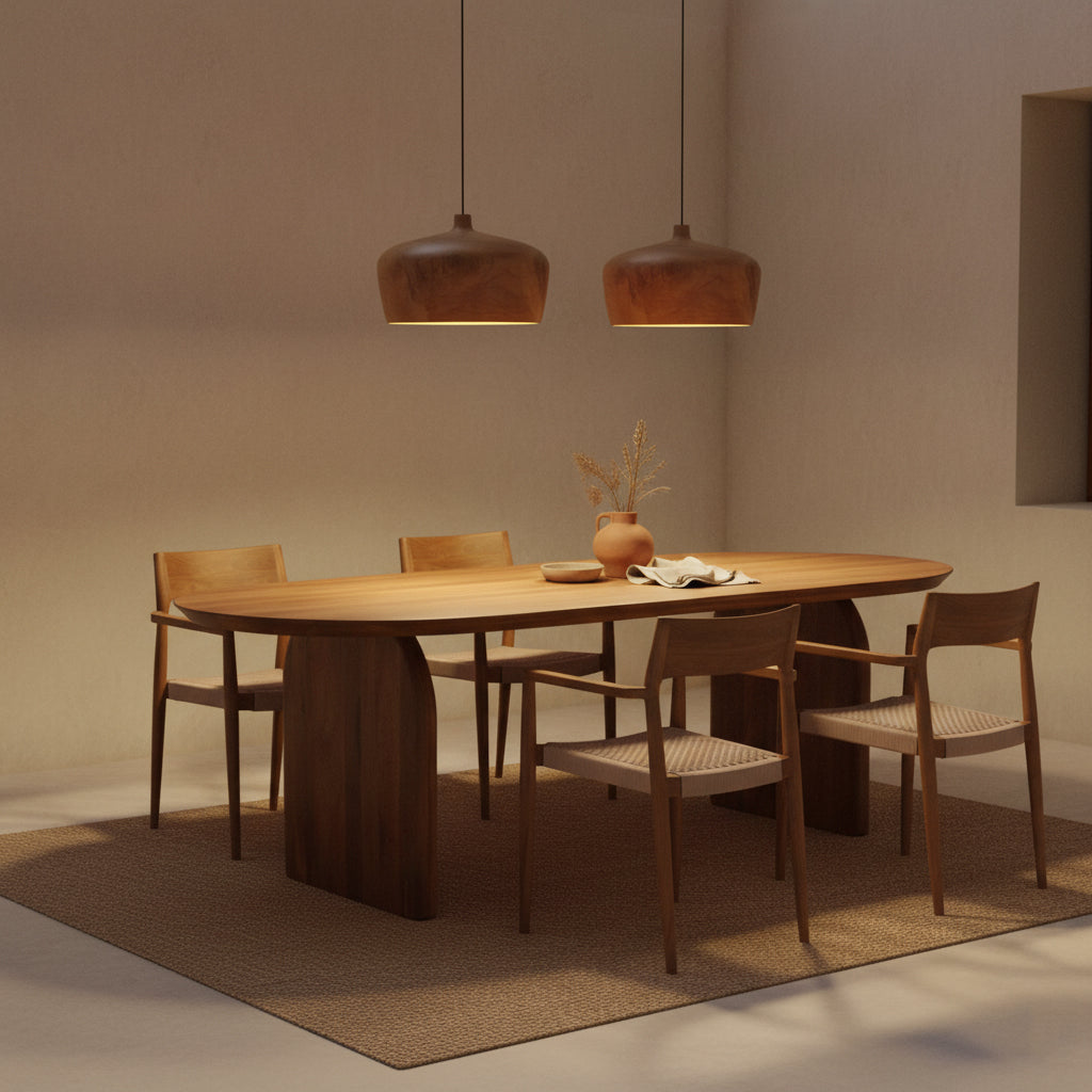 Sirocco Dome teakhouten hanglamp Ø30 cm