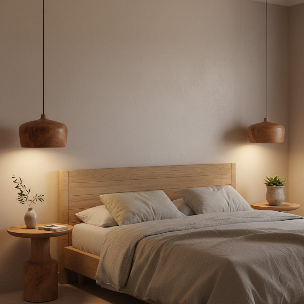 Sirocco Dome teakhouten hanglamp Ø30 cm