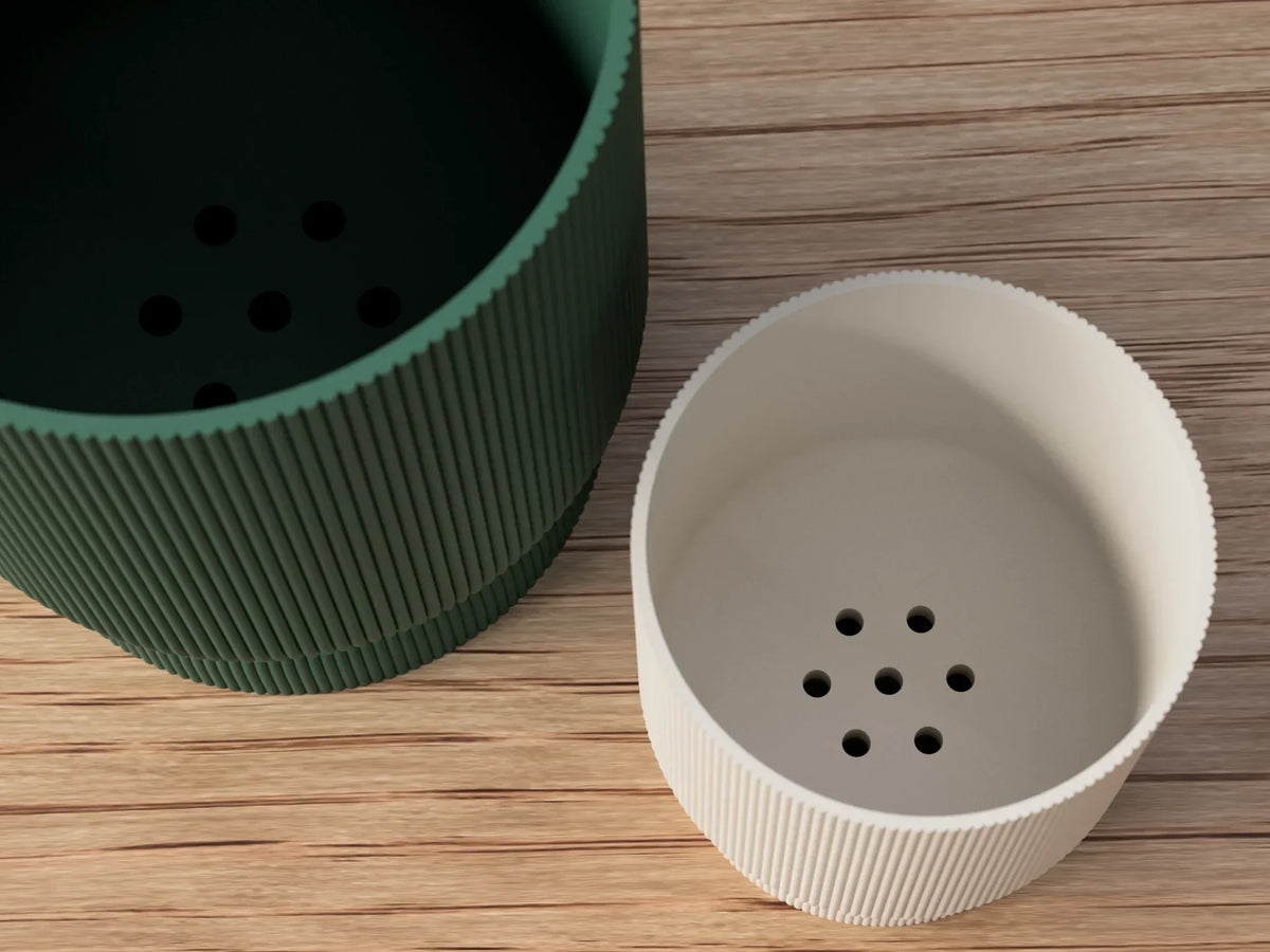 Twister plantenpot binnen met wateropvangschaal 12-19 cm