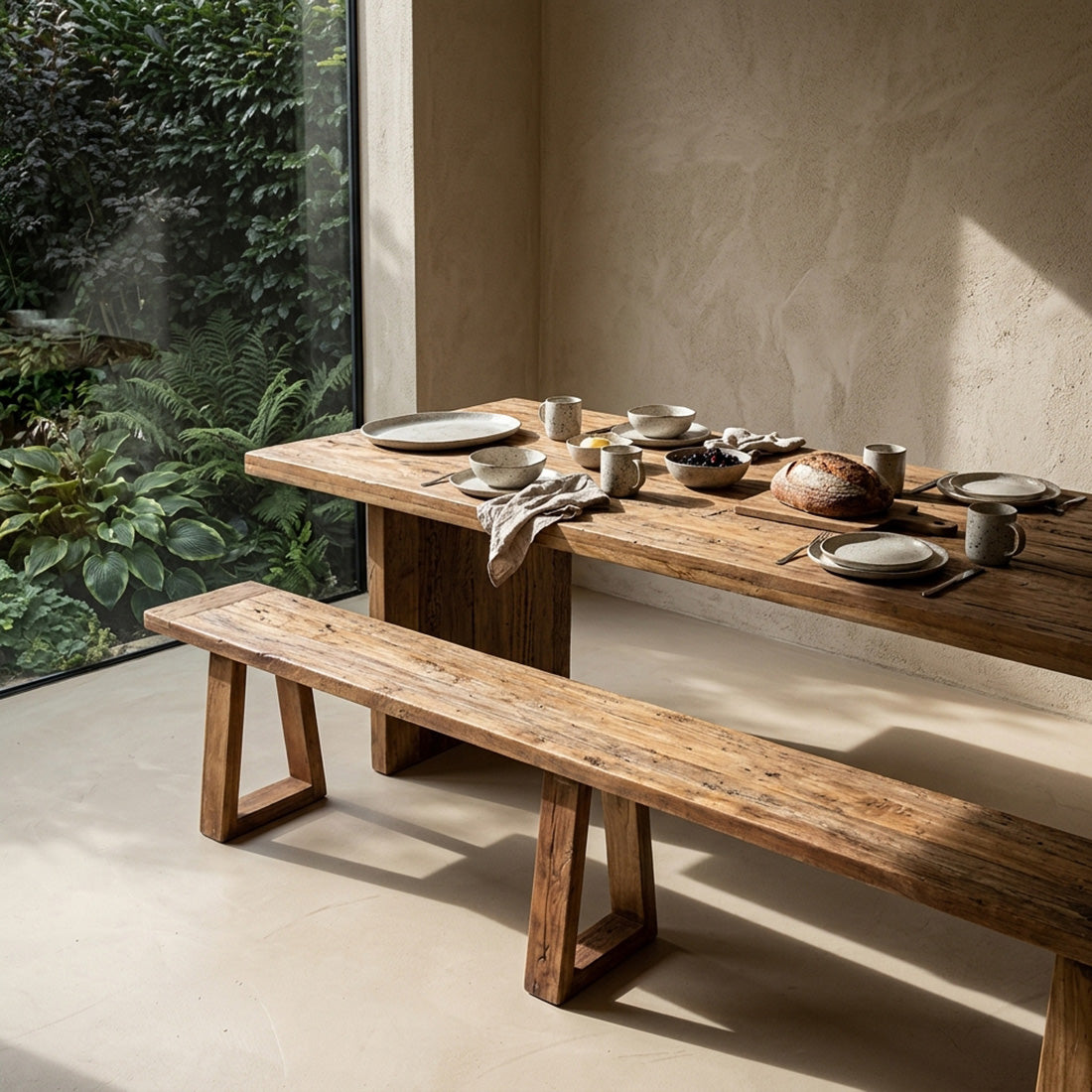Farmwood Waterfall eettafel FSC-gerecycled hout 240 cm