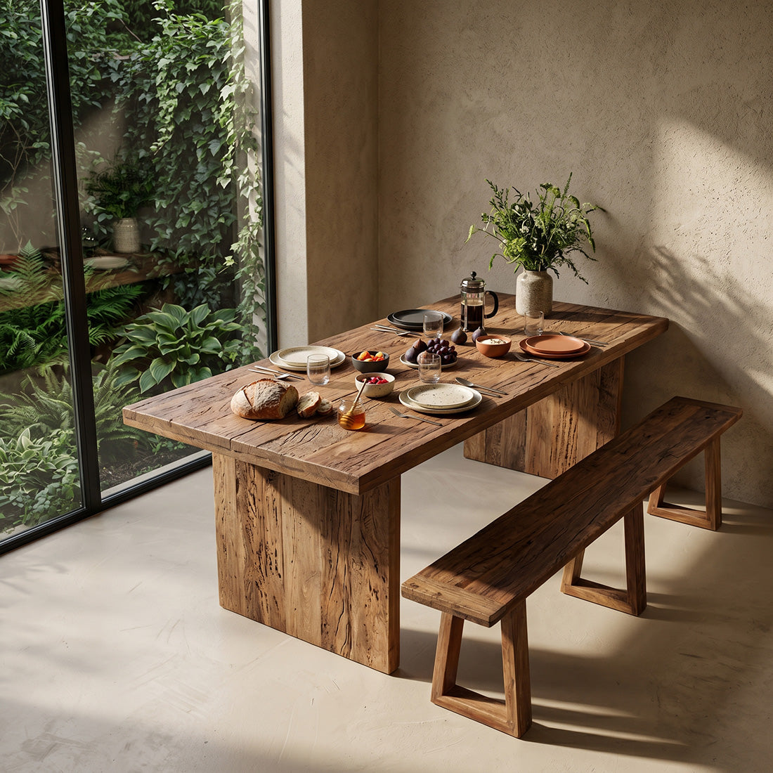 Farmwood Waterfall eettafel FSC-gerecycled hout 240 cm