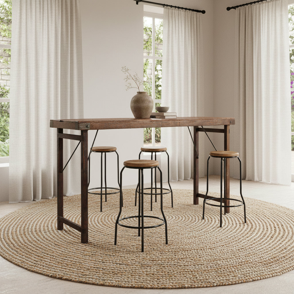 Inklapbare bartafel bruin FSC-gerecycled hout 170x60 cm