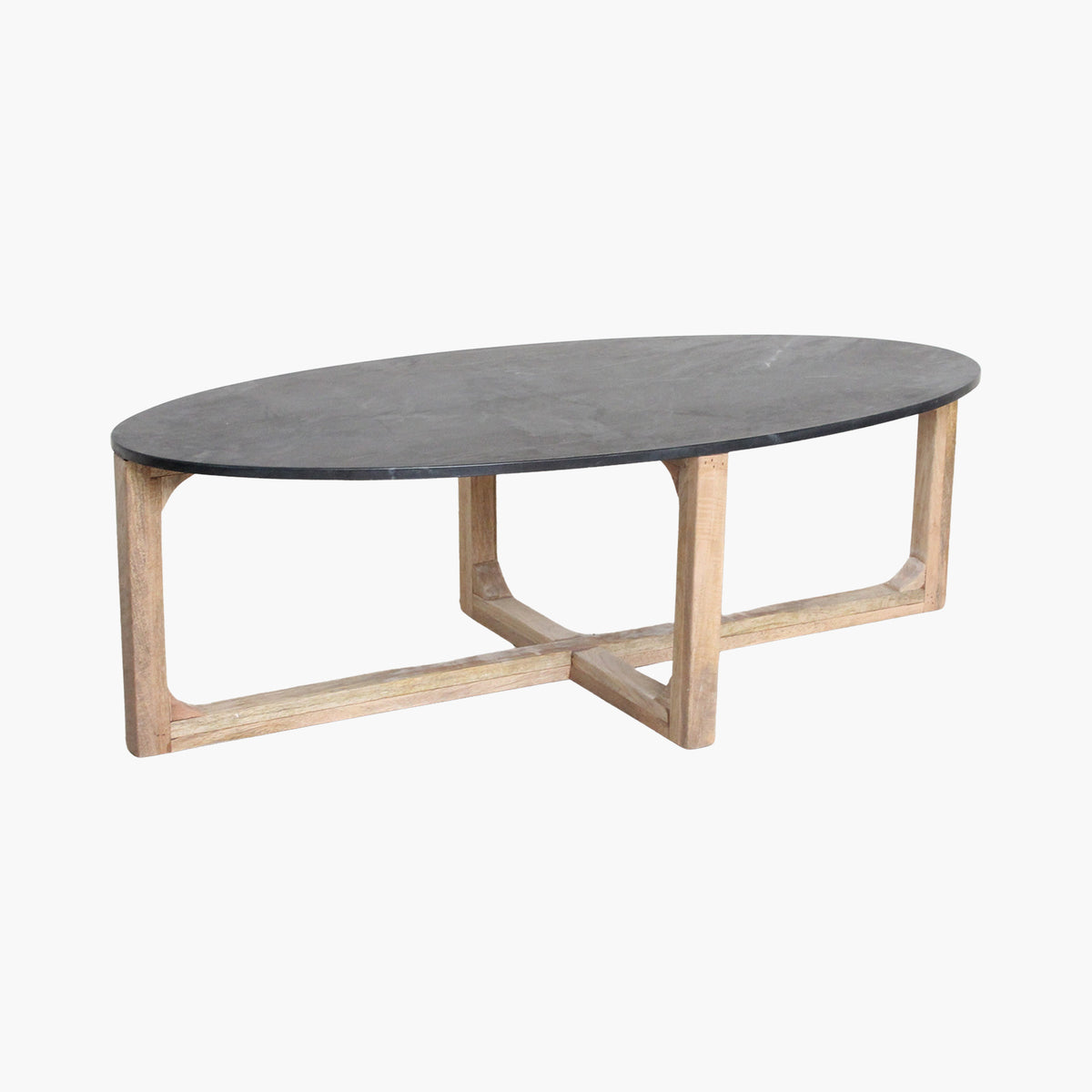 Créme marmeren salontafel ovaal 120x60 cm