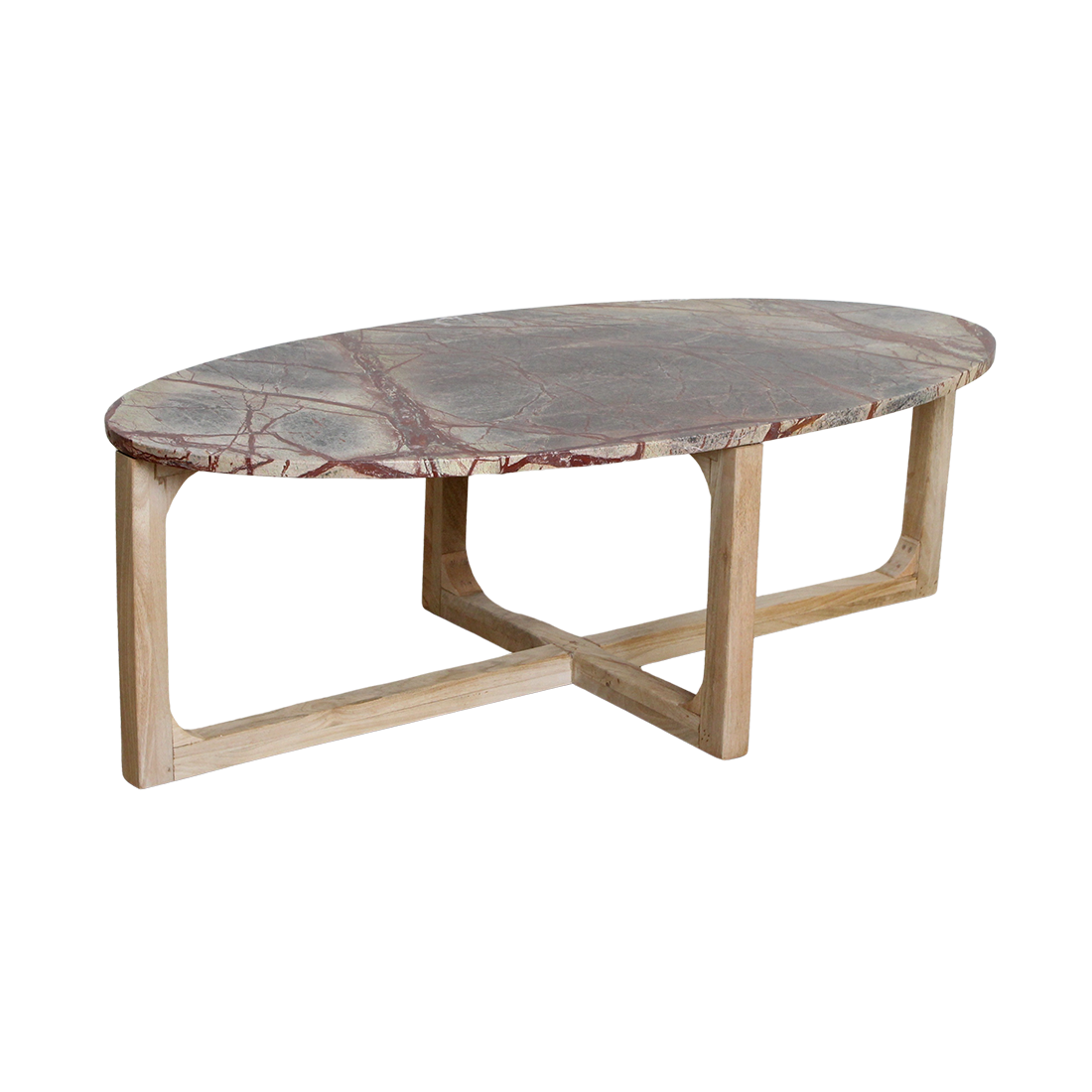 Bizar marmeren salontafel ovaal 120x60 cm