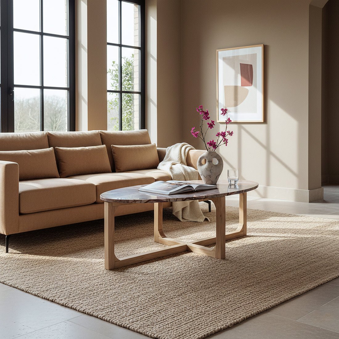 Bizar marmeren salontafel ovaal 120x60 cm