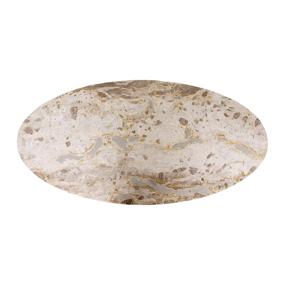 Créme marmeren salontafel ovaal 120x60 cm