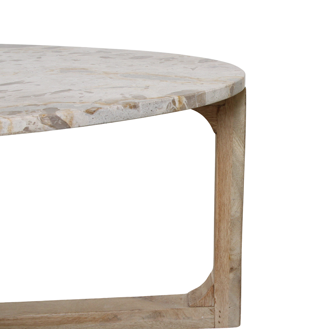 Créme marmeren salontafel ovaal 120x60 cm