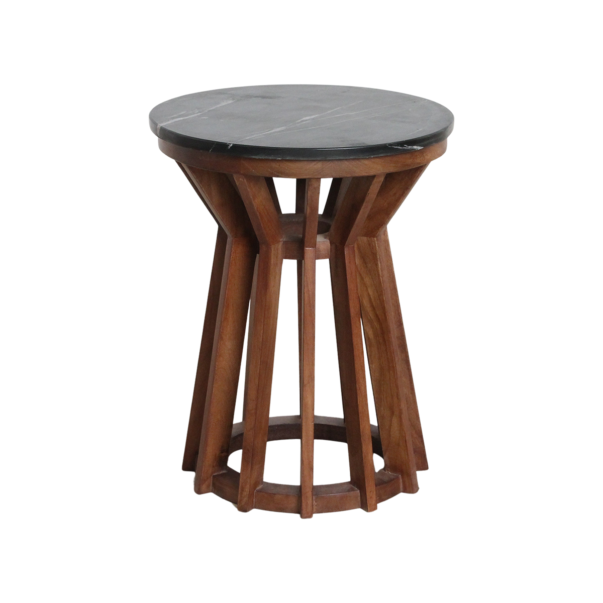 Sabah marmeren bijzettafel zwart Ø40 cm